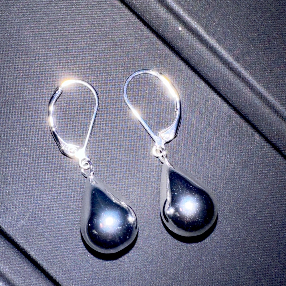925 Sterling Silver Teardrop Leverback Earrings For Women